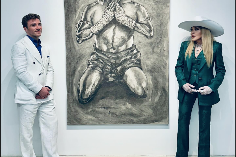 Visita Madonna la exposición de su hijo Rocco en Florida