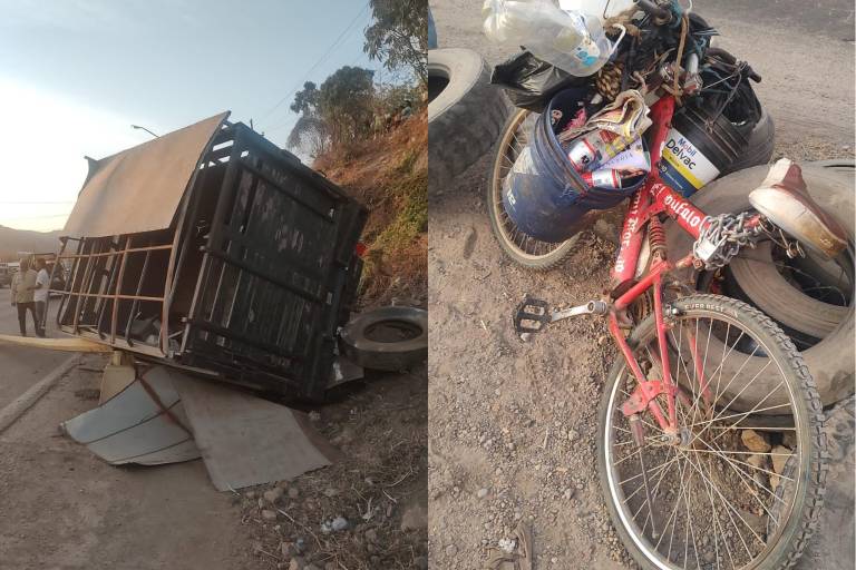 Adulto mayor resulta lesionado en choque entre camioneta y bicicleta en Rosario