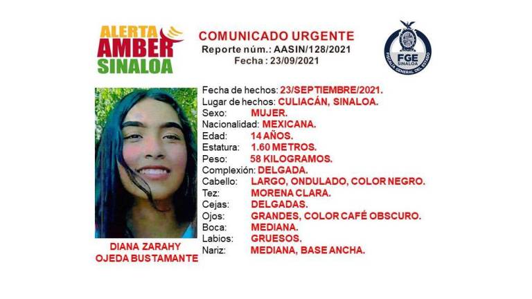 Emiten Alerta Ámber ante la desaparición de una menor en Culiacán