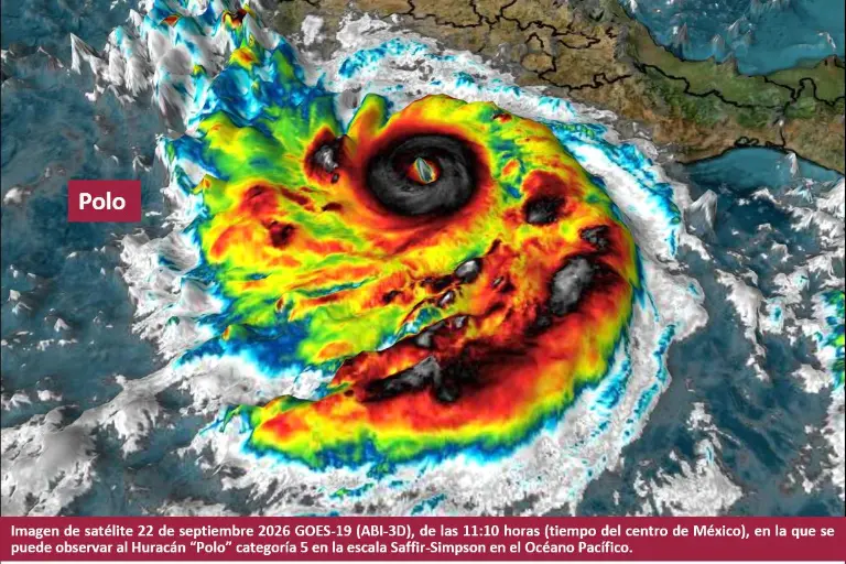 Autoridades en Sinaloa monitorean la evolución del huracán Polo ante posibles afectaciones.