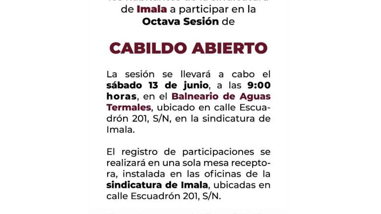 El Gobierno Municipal informó que la sesión tendrá como sede el Balneario de Aguas Termales.