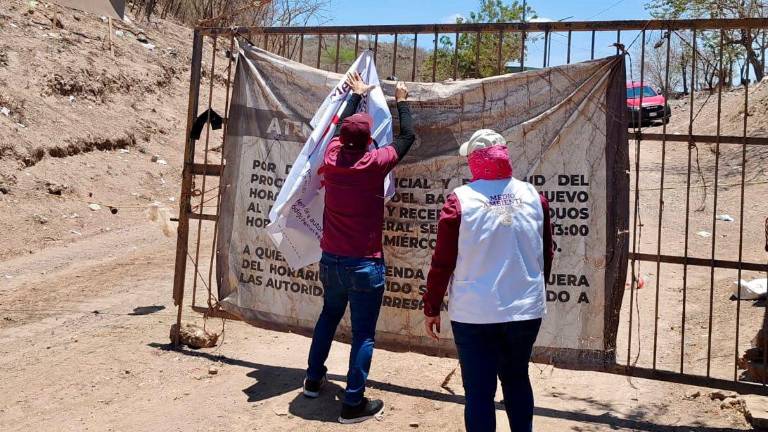 Personal de Profepa retiró los sellos de clausura que colocó el 1 de julio en el basurón de Mazatlán.