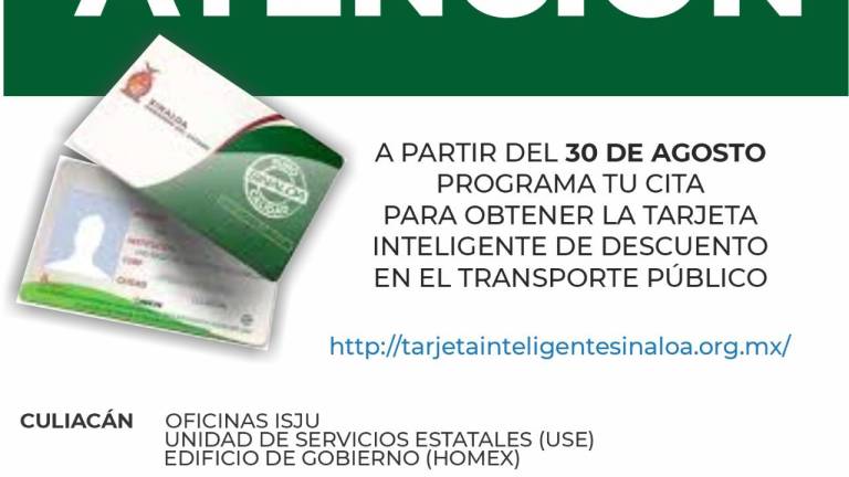 ¿Estudiante? Este lunes abrirán citas para solicitar tarjeta de descuento en camiones del transporte público de Sinaloa