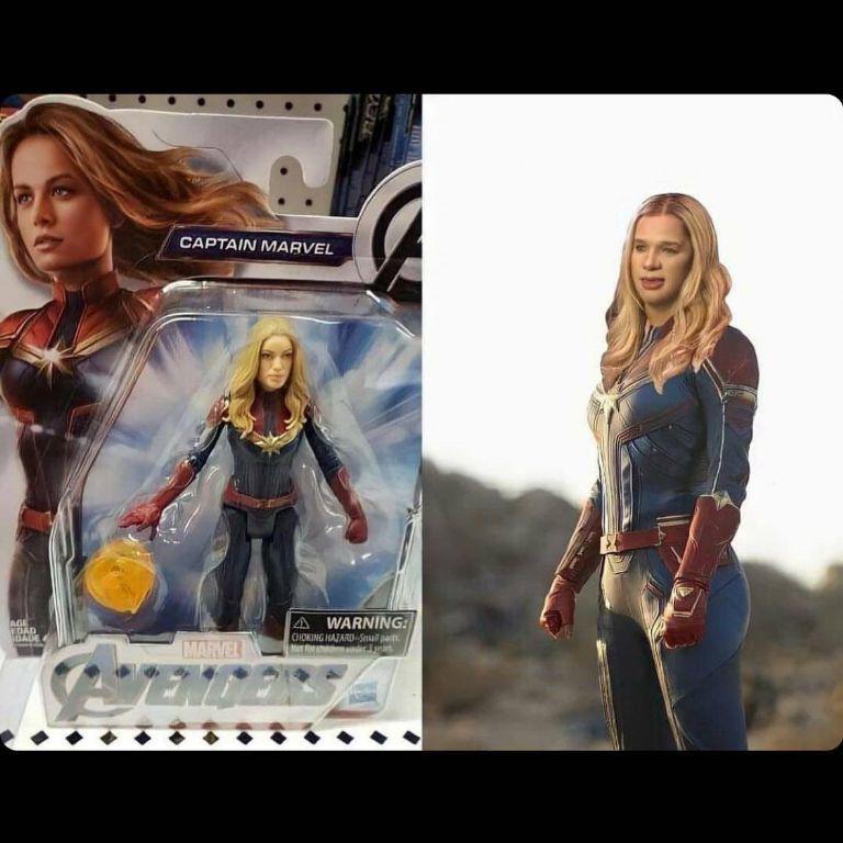 $!Muñeca de Capitana Marvel se hace viral porque se parece a protagonista de ‘¿Y dónde están las rubias?’