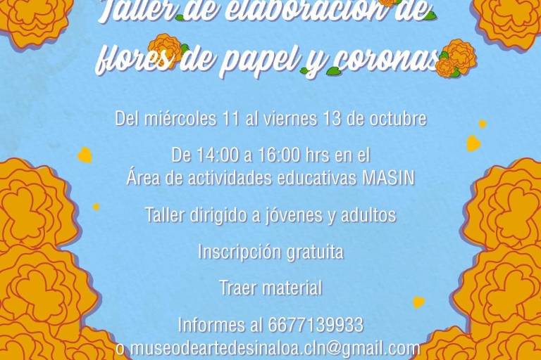 Invita el Masin a taller para elaborar flores y coronas de papel