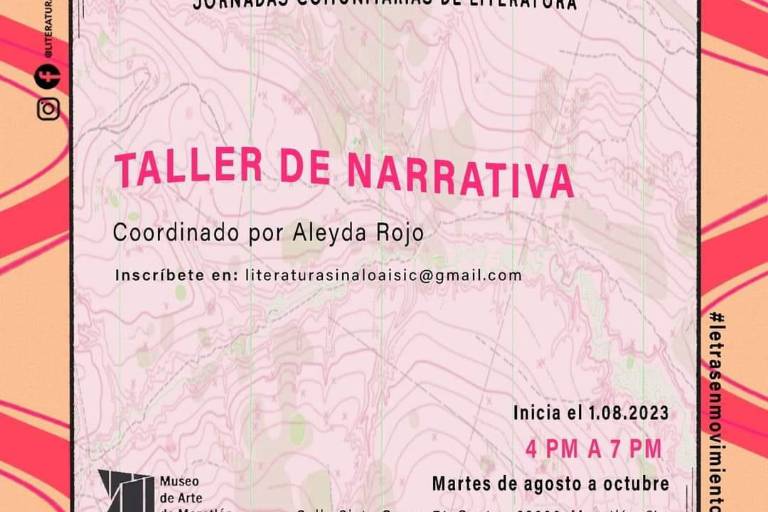 Invita al taller de narrativa ‘Proyectos Narrativos’ y al taller de poesía ‘Filtraciones’