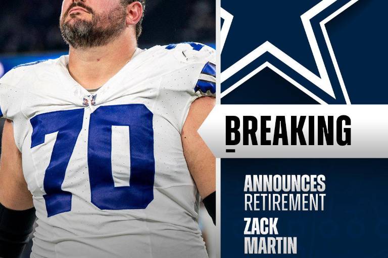 Zack Martin, liniero ofensivo de los Cowboys, se retirará tras 11 temporadas en la NFL
