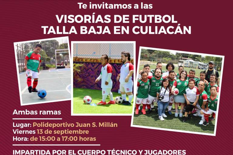 Invitan a visoría de futbol para jugadores de talla baja, en Culiacán
