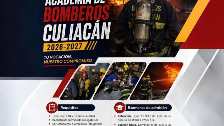 Bomberos Culiacán abrió el pre-registro para aspirantes de la generación 2026-2027 de su academia.