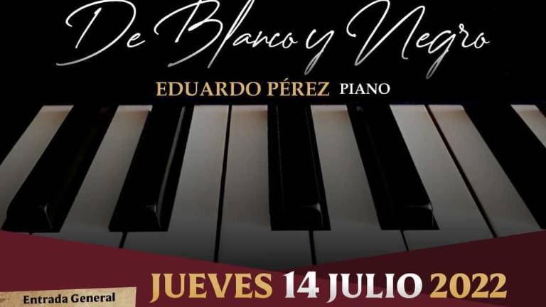 Eduardo Pérez presentará este jueves 14 de julio, el concierto de piano ‘De blanco y negro’ en el Museo de Arte de Mazatlán