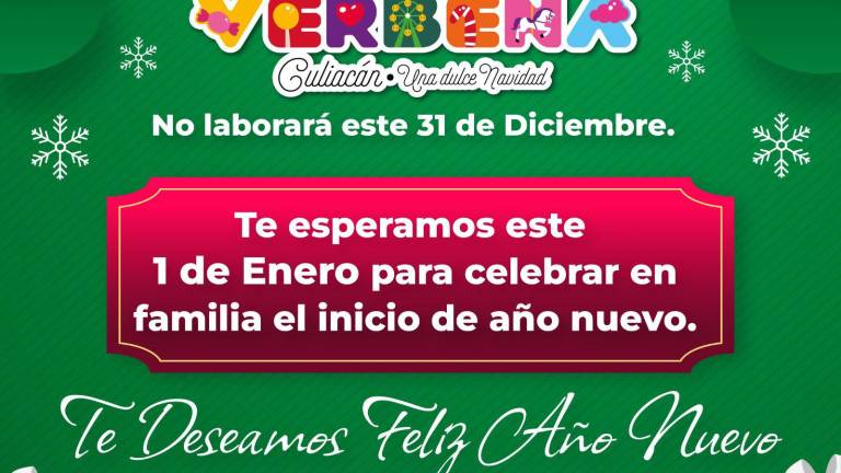 Anuncio sobre la suspensión de actividades en la Verbena de Culiacán.