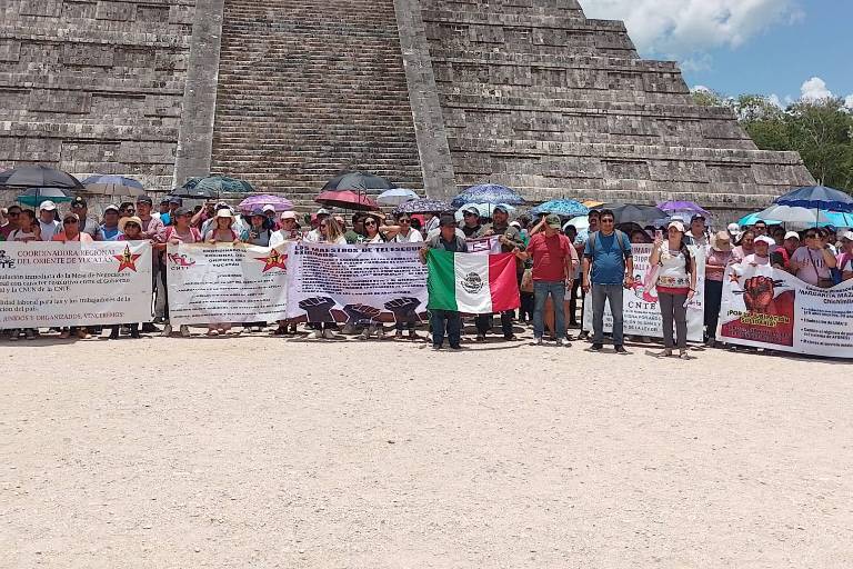 Maestros de la CNTE en Yucatán toman Chichén Itzá y otros sitios arqueológicos; permiten entrada sin pagar