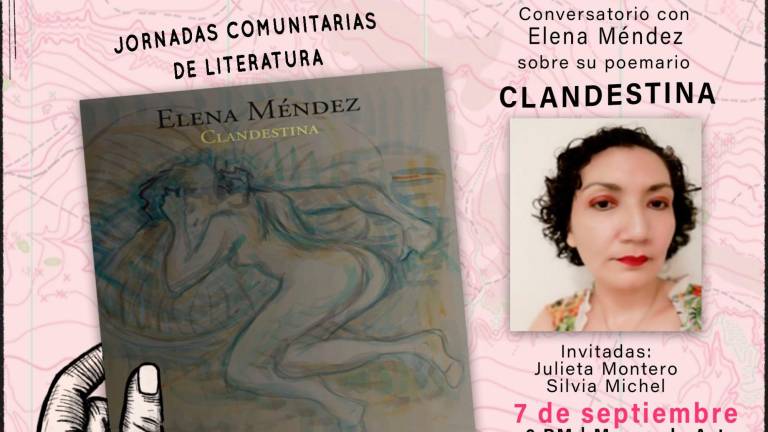 Elena Méndez presentará su libro ‘Clandestina’, el 7 de septiembre en Mazatlán.