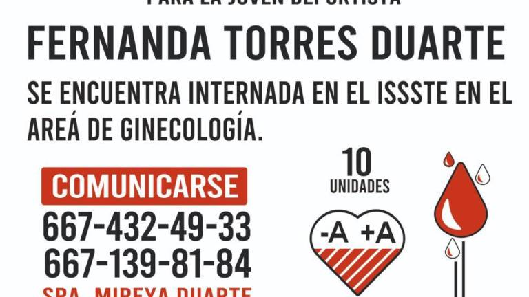 Fernanda Torres, deportista de 22 años, solicita con urgencia donadores de sangre