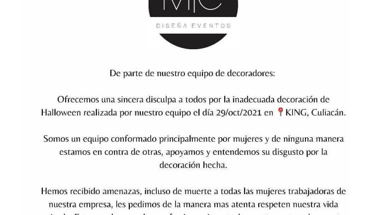 Secretaría de la Mujer condena apología al feminicidio en festejo de Halloween, en Culiacán
