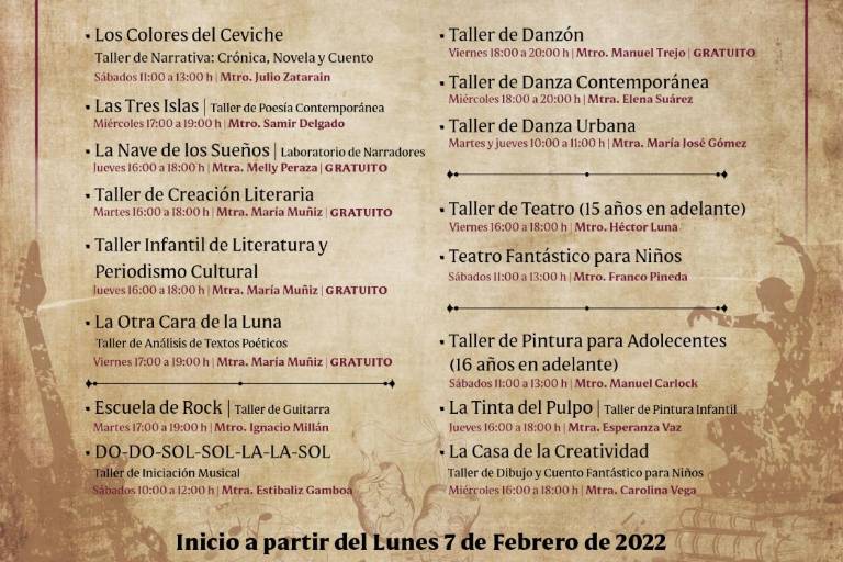 Anuncian programación de los nuevos talleres en el Museo de Arte de Mazatlán