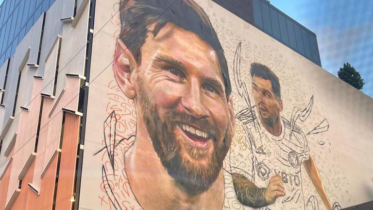 Mural de 20 metros de un Lionel Messi le da la bienvenida a Miami