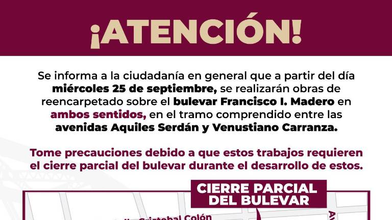 El bloqueo de la circulación será por ambos sentidos en el primer cuadro por tiempo indefinido.