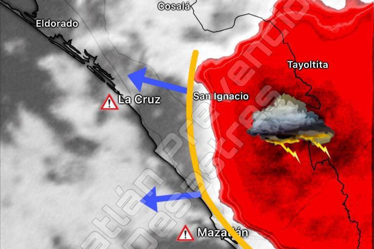 Alertan sobre tormenta para Mazatlán la noche de este jueves