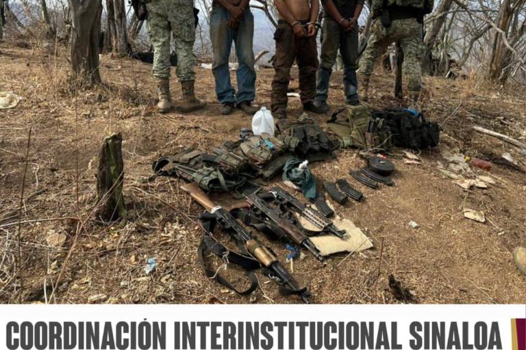 Detienen a 3 hombres en Mazatlán; les aseguran armas y municiones