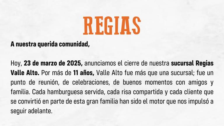 La empresa publicó en sus redes sociales un comunicado.