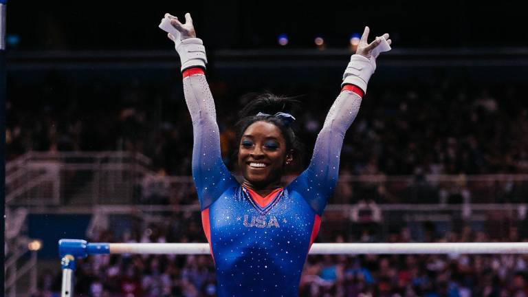La gimnasta Simone Biles.