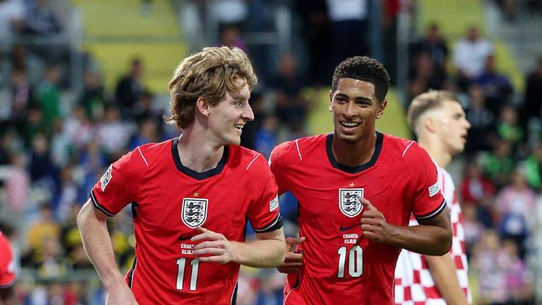 Anthony Gordon y Jude Bellingham anotaron en la goleada de Inglaterra sobre Croacia.