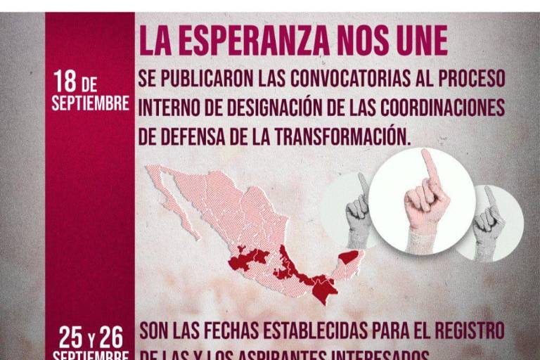 Morena lanza convocatoria para CDMX y 8 gubernaturas