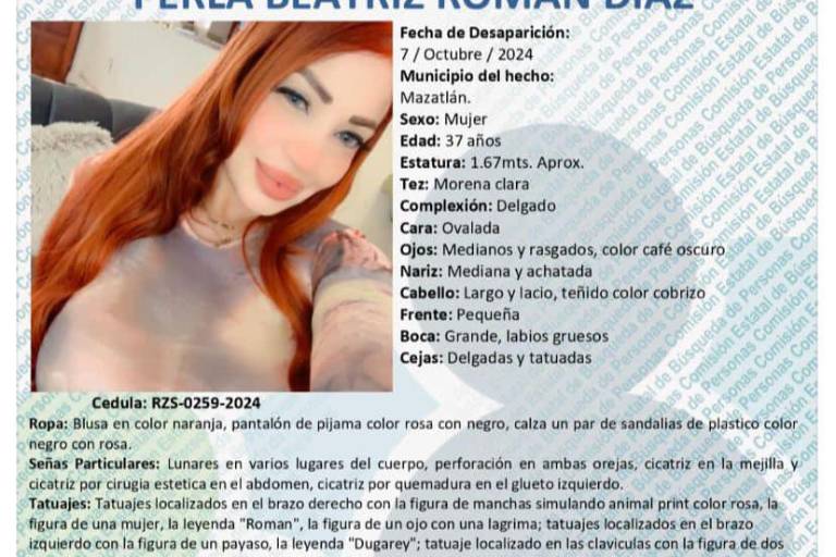 Desaparece Perla Beatriz en el Centro de Mazatlán