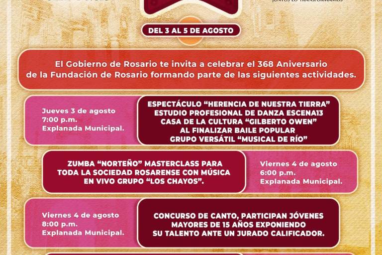 Se prepara El Rosario para celebrar el 368 Aniversario de su fundación
