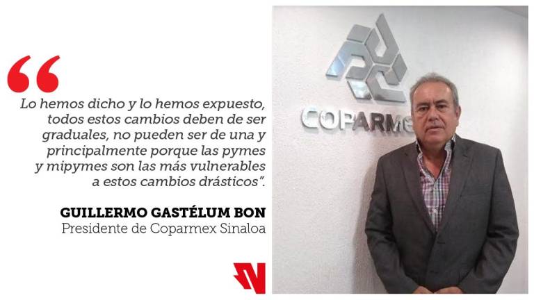 Guillermo Gastélum Bon Bustamante, líder de Coparmex Sinaloa, afirma que el sector empresarial no está en contra de la reducción de la jornada laboral, pero sí considera que la medida debe ser estudiada.