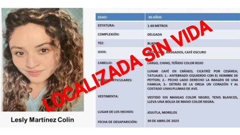 Reconoce Fiscalía de Guerrero que hallaron el cuerpo de Lesly Martínez