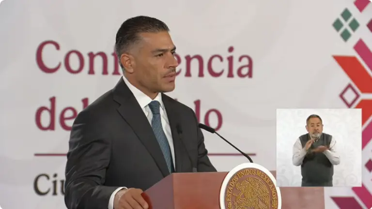 El Secretario de Seguridad Omar García Harfuch habla de avance sen la investigación del asesinato de Valeria Márquez, ligado al hijo del “R1”, detenido el jueves.