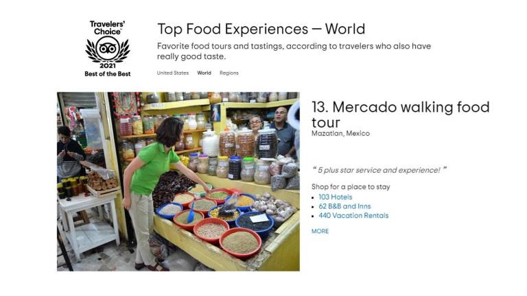 La web de viajes más grande del mundo, TripAdvisor, galardona a empresa turística de Mazatlán