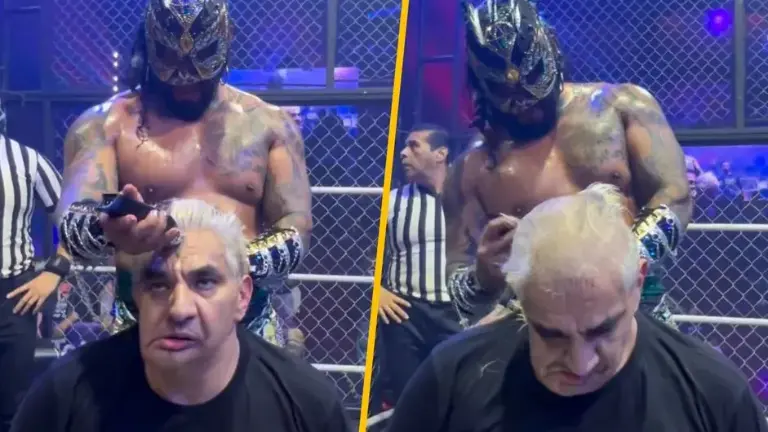 El histórico luchador Shocker, de 53 años, perdió su cabellera frente a DMT Azul.