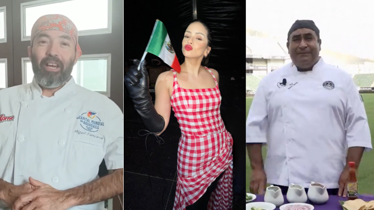 Los chefs Miguel Taniyama y Marcos Denicia comparten con Rosalía la receta del aguachile sinaloense.