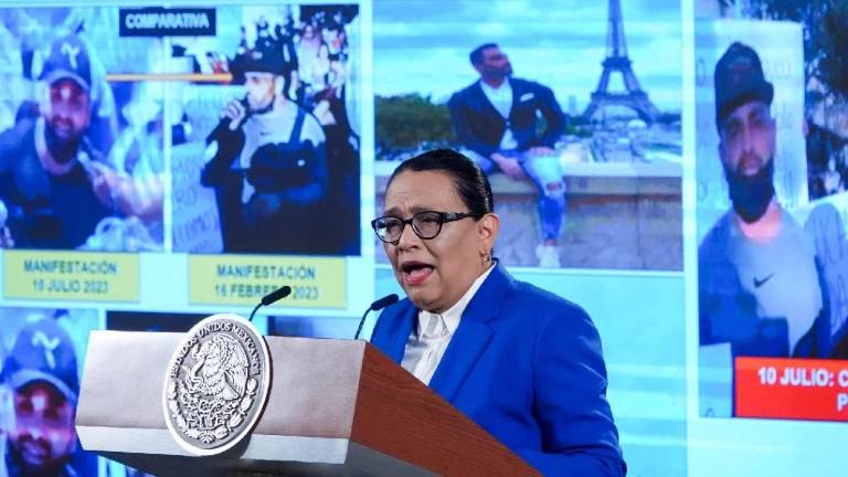 Rosa Icela Rodríguez, Secretaria de Seguridad y Protección Ciudadana, da un informe de las protestas en Guerrero.