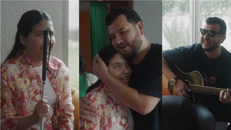 La pequeña Kimberly fue sorprendida por el cantante Edén Muñoz.