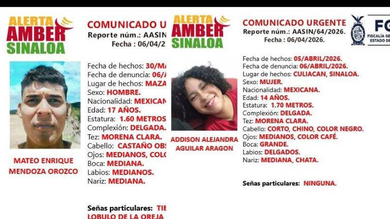 Ambos menores desparecieron en Culiacán.