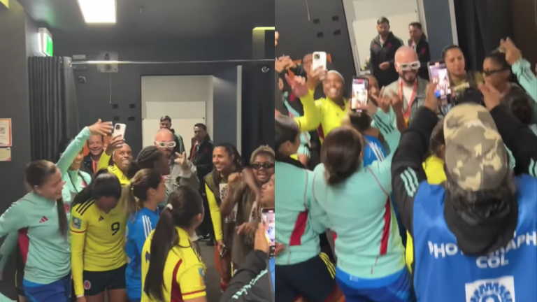Visita J Balvin a selección femenil de Colombia tras su triunfo en la Copa del Mundo de Futbol