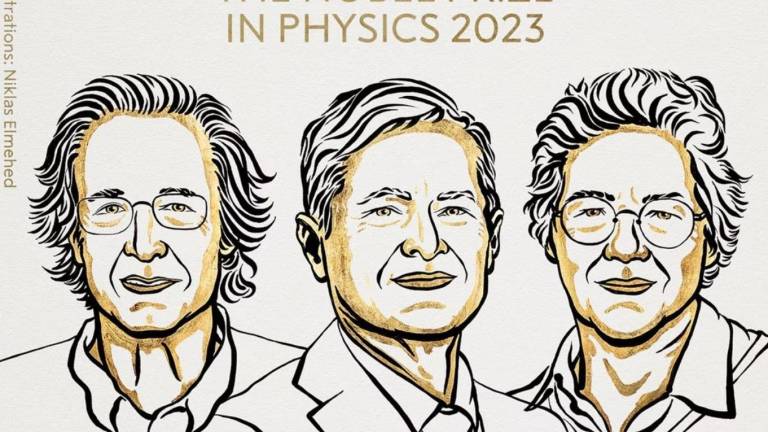 Otorgan Nobel de Física 2023 a tres científicos por su estudio sobre los electrones en los átomos