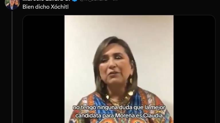 Video que posteó Marcelo Ebrard del apoyo de hace seis años de Xóchitl Gálvez a la entonces candidata a Jefa de Gobierno, Xóchitl Gálvez.