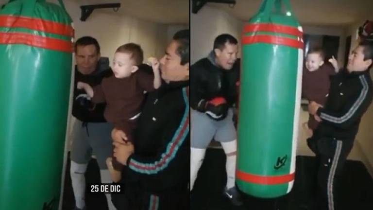 ¡Navidad con todo el poder! Julio César Chávez ‘entrena’ junto a su nieto Julito