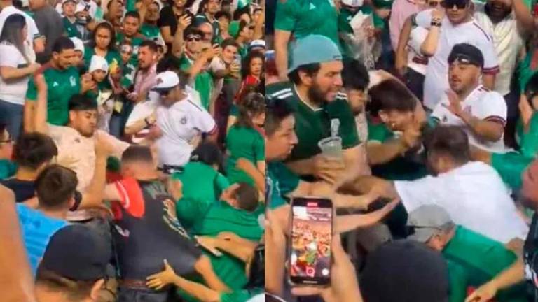 Los aficionados mexicanos protagonizaron una pelea en las gradas del Levi’s Stadium, en San José, California.
