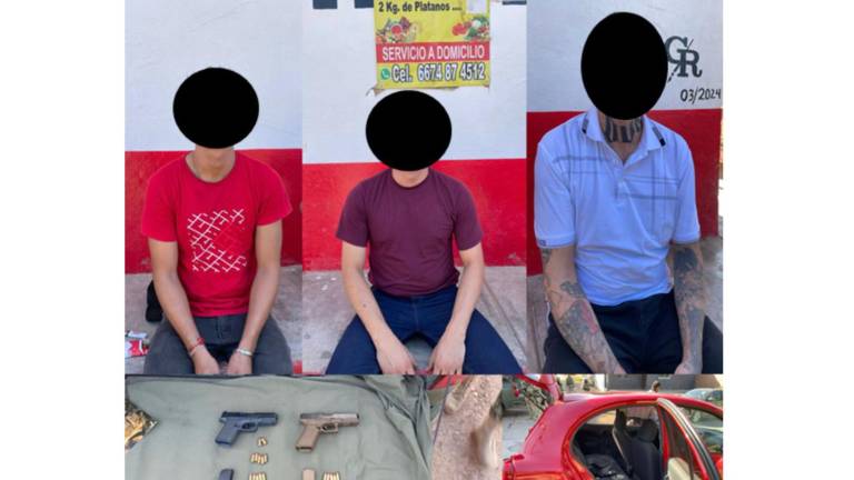 A los detenidos se les aseguró un vehículo y armamento.