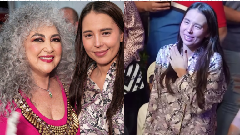 Elogia Amanda Miguel a Majo Aguilar, durante su concierto en Colima