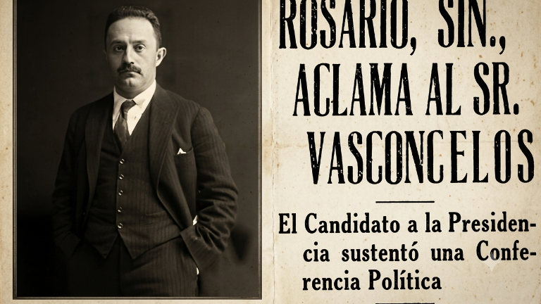 José Vasconcelos estuvo en El Rosario durante su campaña por la Presidencia de la República.