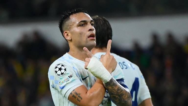 Lautaro Martínez celebra su anotación ante el modesto Union Saint-Gilloise.