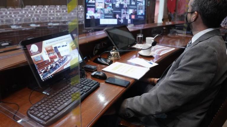 Sesión virtual del Congreso de Sinaloa.