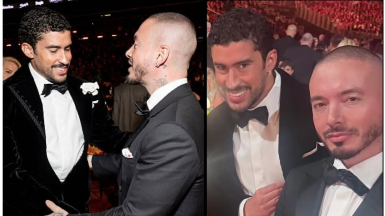 Bad Bunny y J Balvin juntos en los Grammys.